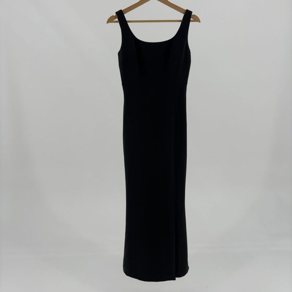 BHLDN Blake Black Square-Neck Stretch Crepe Maxi Dress